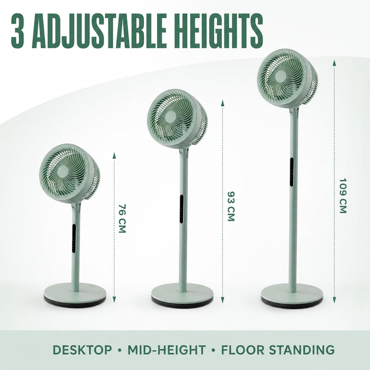 TAZEET oscillating pedestal fan airflow controls