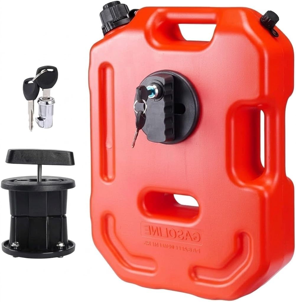 TAZEET 10 litre lockable portable fuel container and mounting bracket — main product view