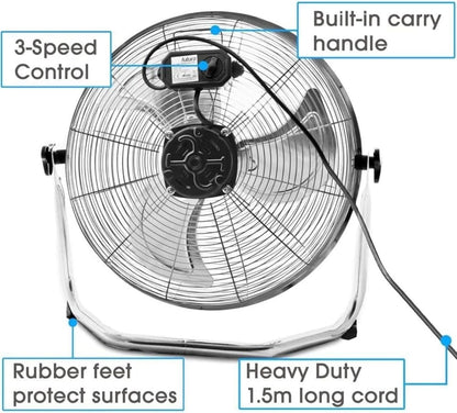 12-inch heavy-duty metal floor fan – gallery view 6