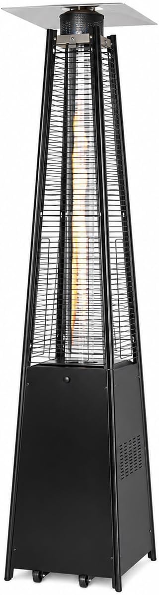 TAZEET black 13 kW pyramid outdoor gas patio heater — main product view