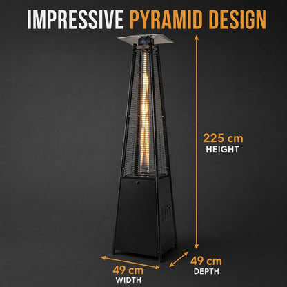 TAZEET black 13 kW pyramid outdoor gas patio heater — gallery view 2