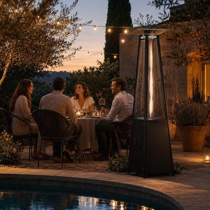 TAZEET black 13 kW pyramid outdoor gas patio heater — gallery view 4