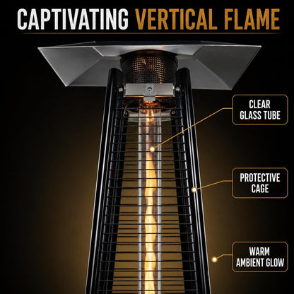 TAZEET black 13 kW pyramid outdoor gas patio heater — gallery view 5