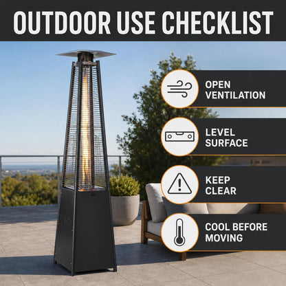 TAZEET black 13 kW pyramid outdoor gas patio heater — gallery view 9