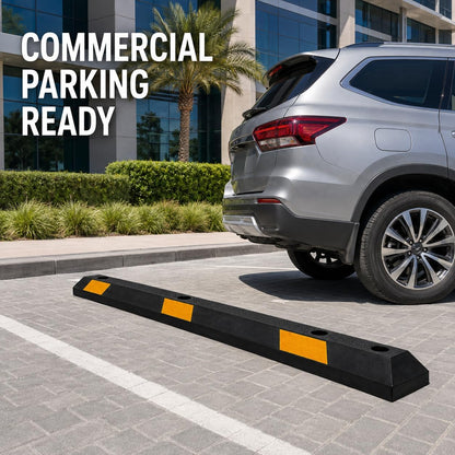 TAZEET 183 cm rubber parking wheel stop with yellow reflective markings — gallery view 8