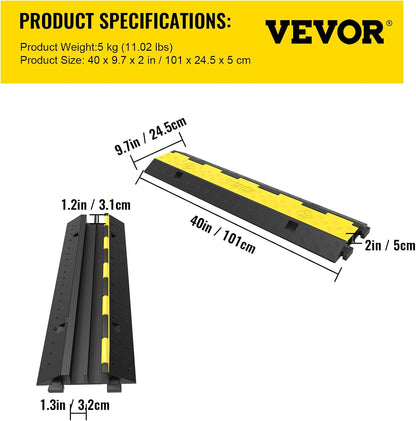 TAZEET three-pack two-channel rubber cable protector ramps — gallery view 7