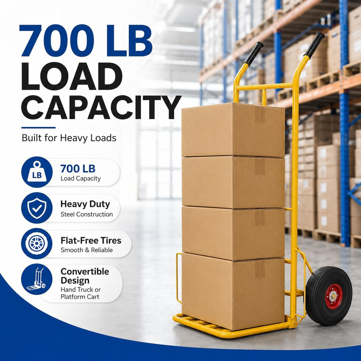 TAZEET orange 200 kg hand truck trolley — gallery view 3