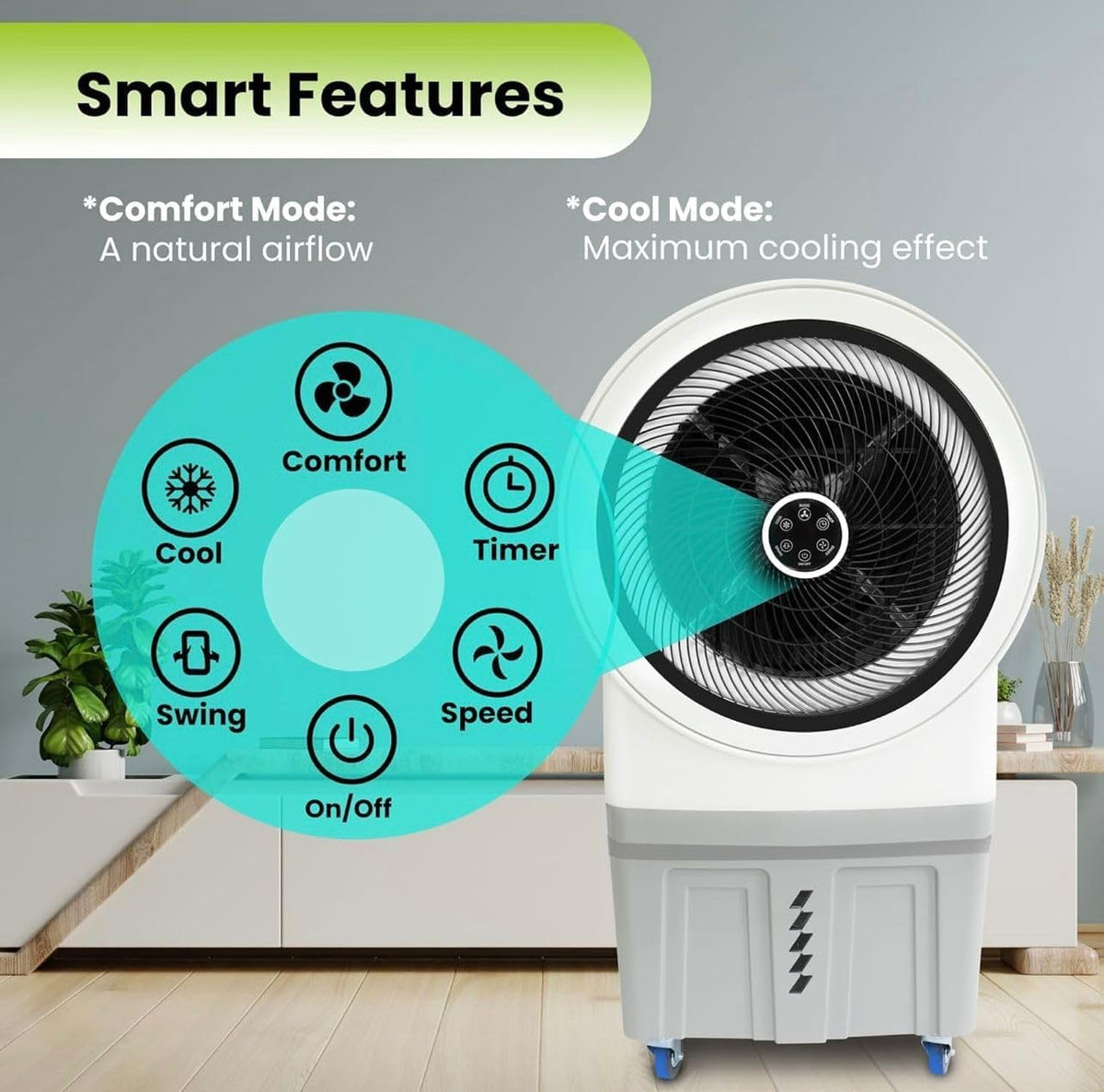 TAZEET 26.5-litre air cooler airflow features