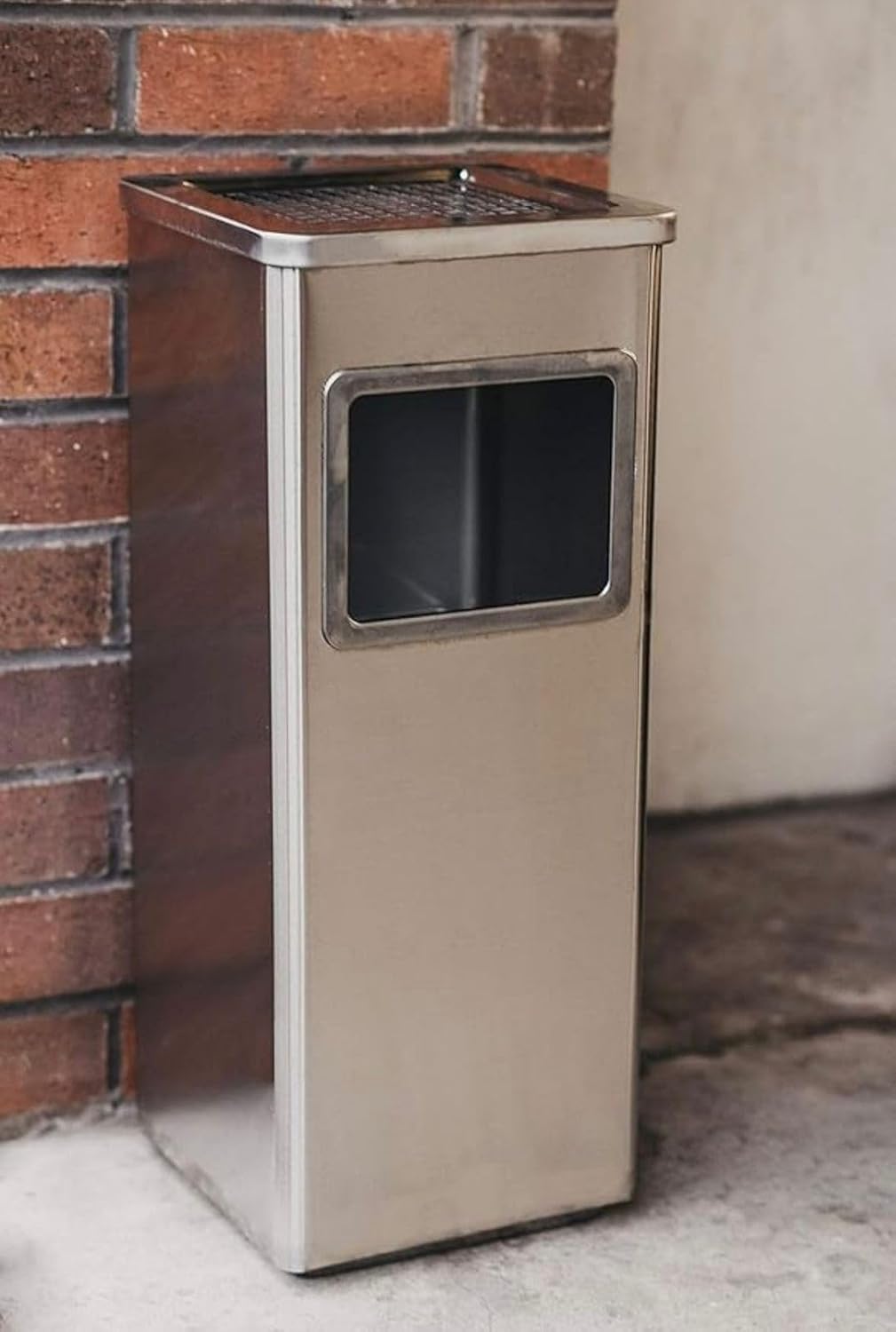 TAZEET 30-gallon stainless steel commercial dustbin