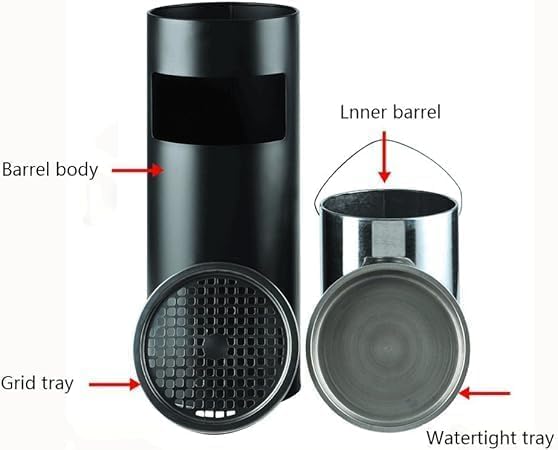 TAZEET round dustbin removable inner bin and top components