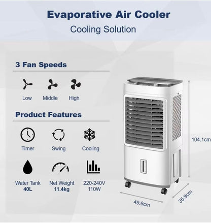 TAZEET portable air cooler multi-directional vents