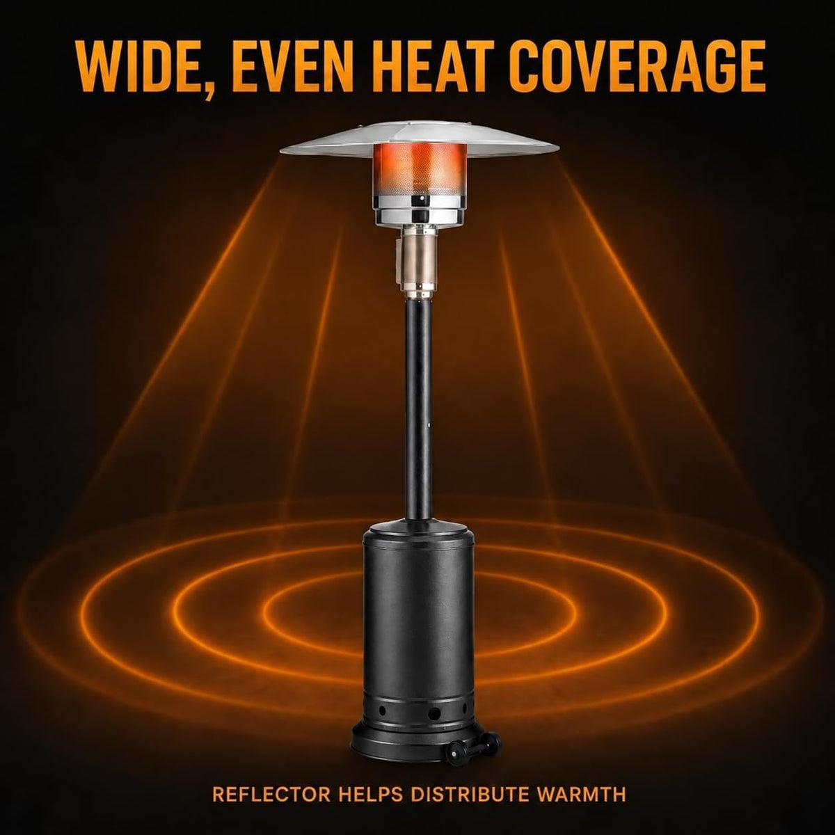 Black 87-inch gas patio heater – gallery view 6