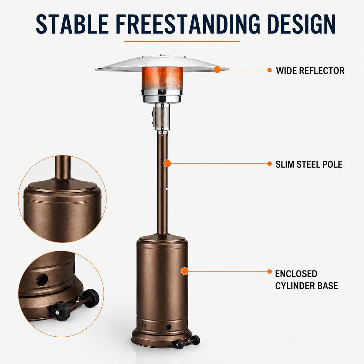 Bronze 87-inch gas patio heater – gallery view 8