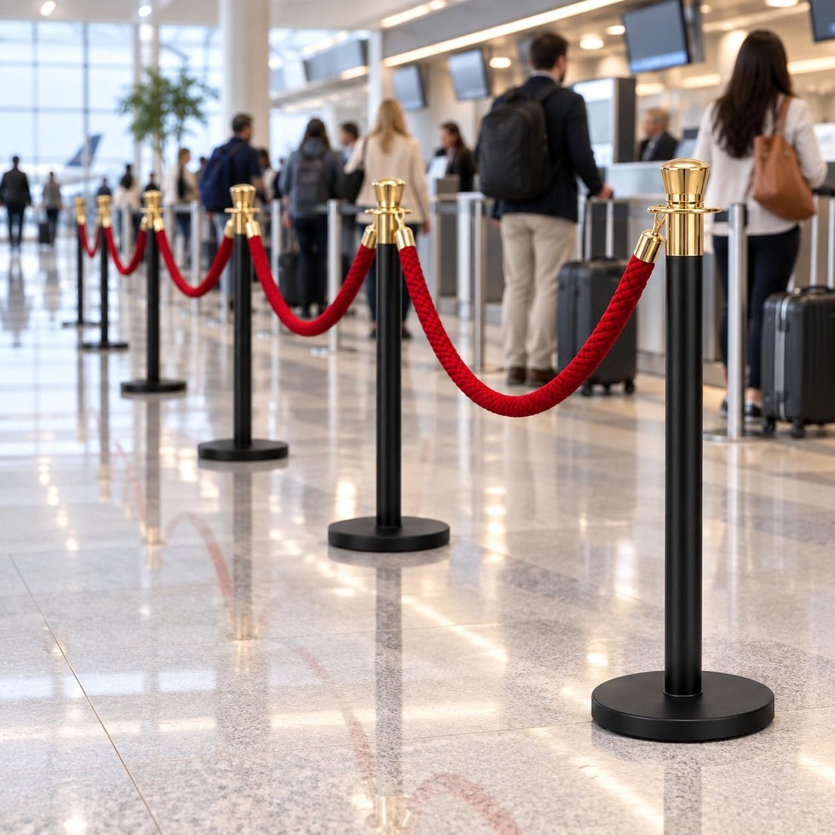Black and gold queue barrier stanchion – gallery view 5