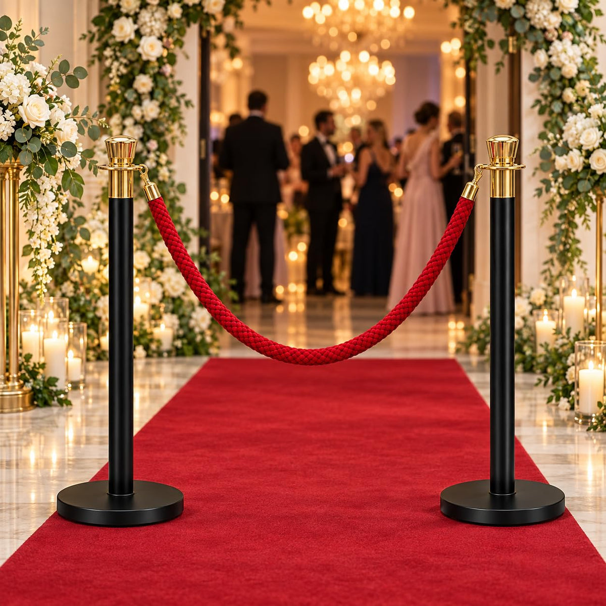 Black and gold queue barrier stanchion – gallery view 6