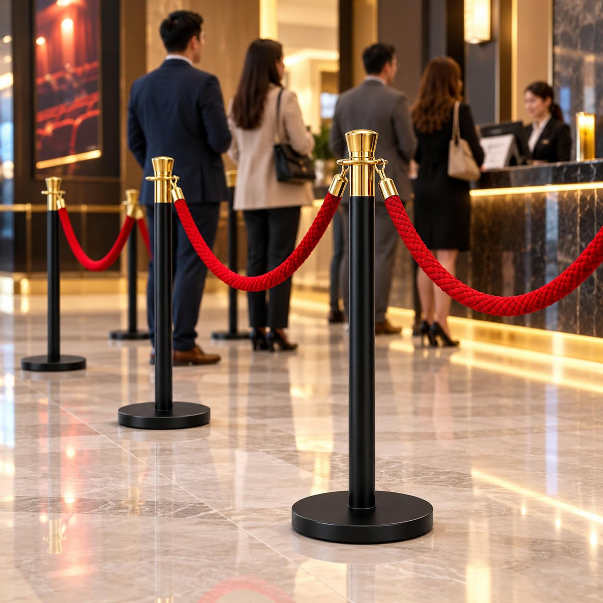 Black and gold queue barrier stanchion – gallery view 9