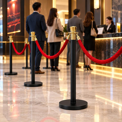 Black and gold queue barrier stanchion – gallery view 9