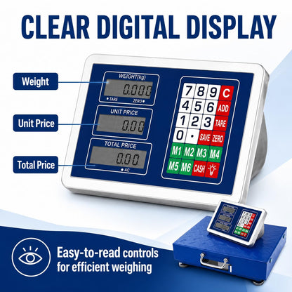 TAZEET stainless steel Bluetooth platform weighing scale — gallery view 4