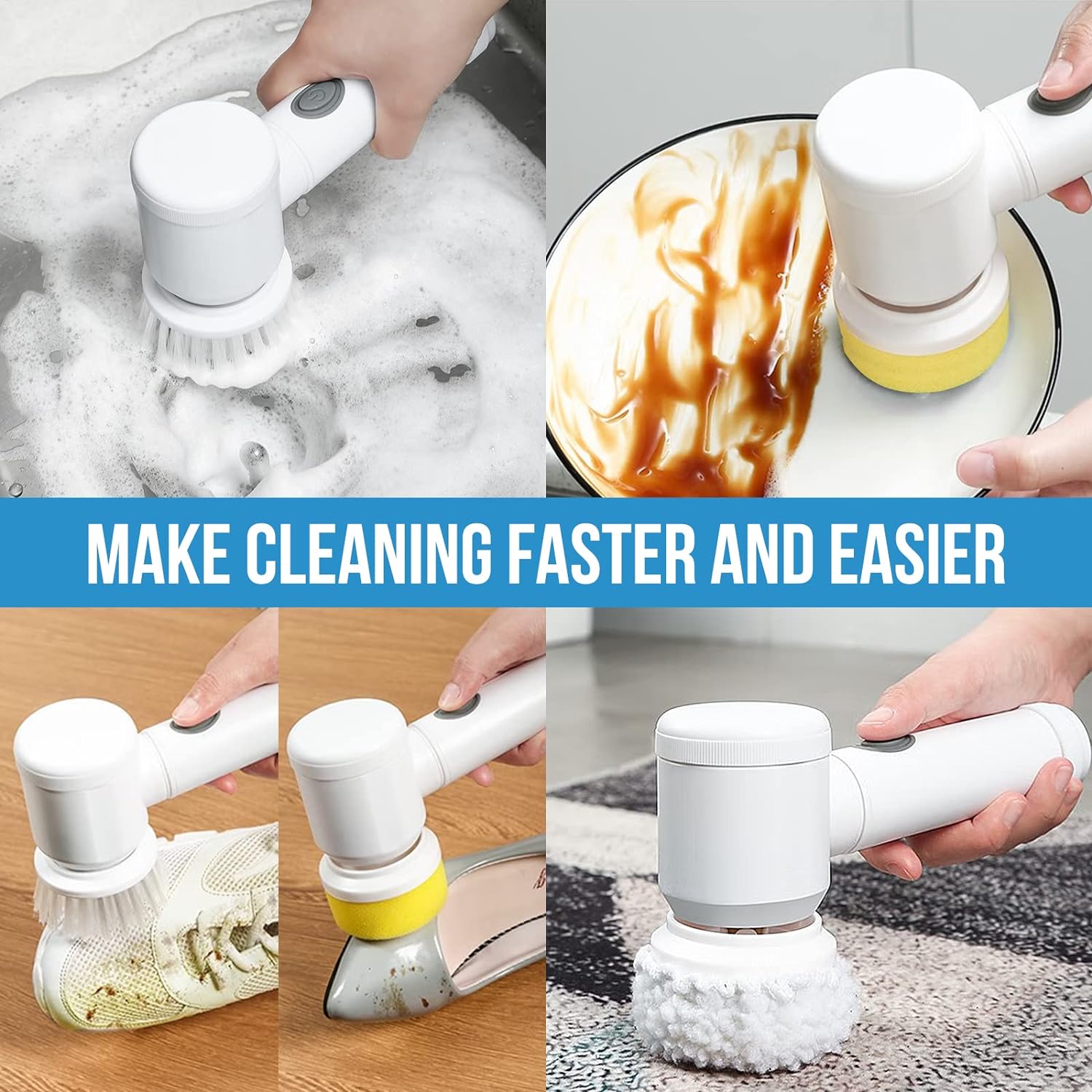 Tazeet Cleaning Electric Brush (5 - in - 1) - Tazeet.com