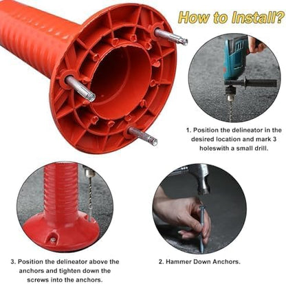 TAZEET traffic safety bollard post dimensions and design