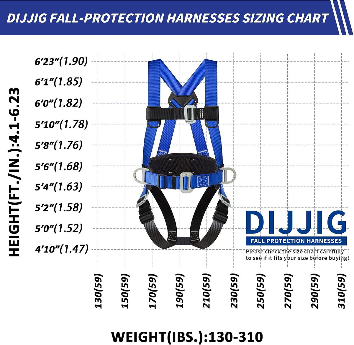 Blue full-body safety harness – gallery view 2