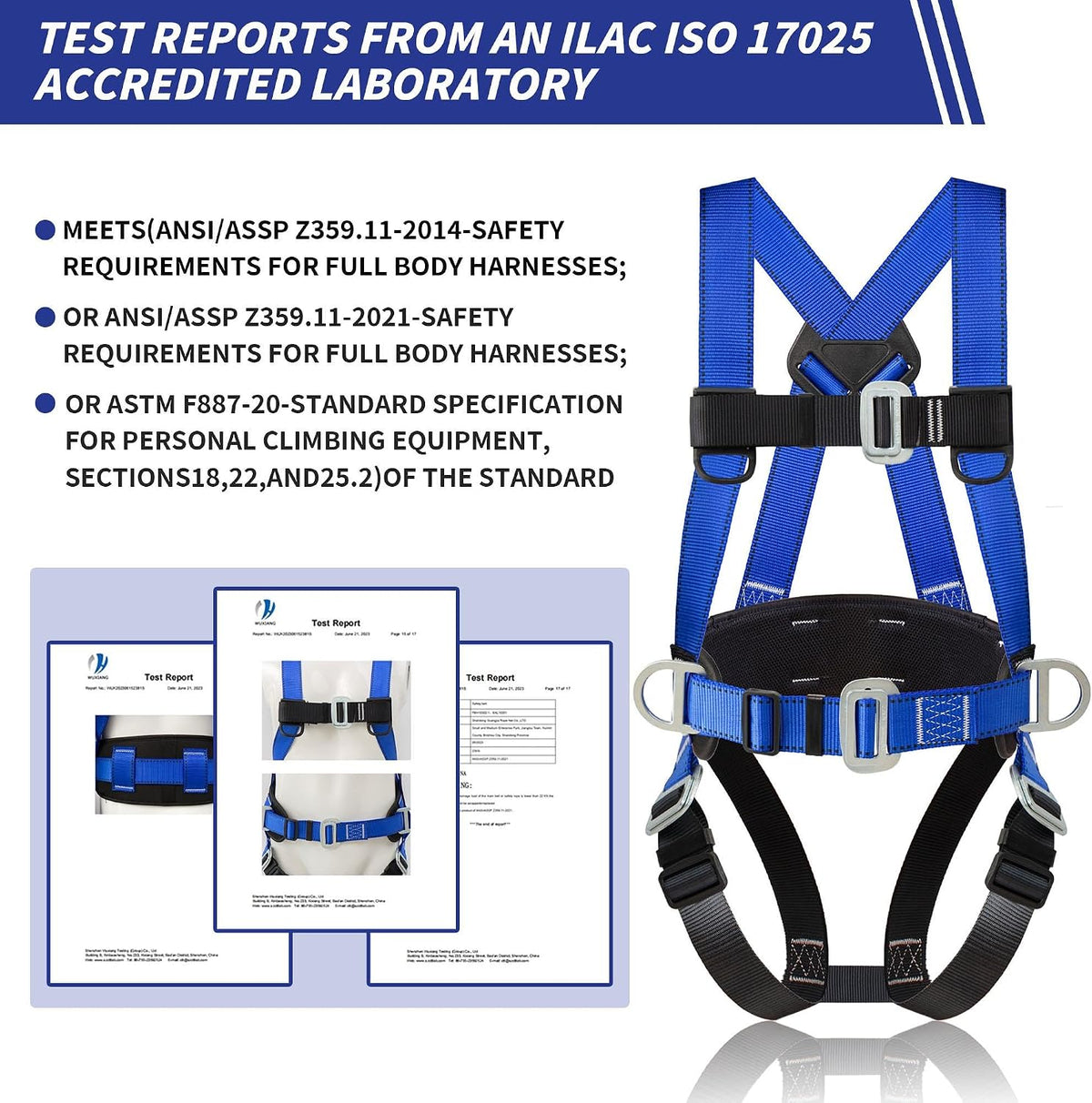 Blue full-body safety harness – gallery view 7