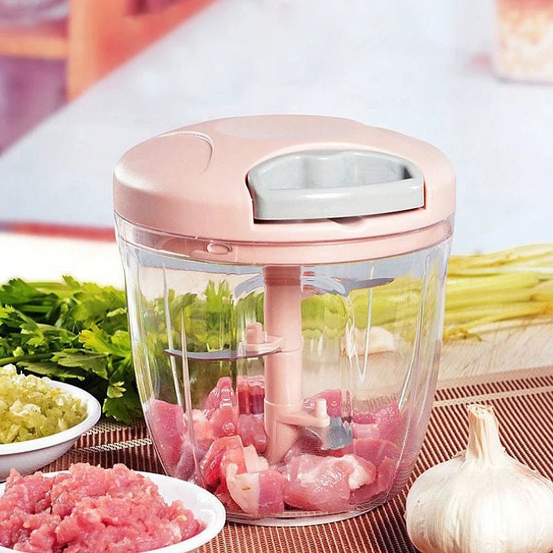 Tazeet Hand - Pull Garlic Meat Grinder - Stainless Steel, Eco - Friendly, Manual Food Processor, 400ml/900ml - Tazeet.com