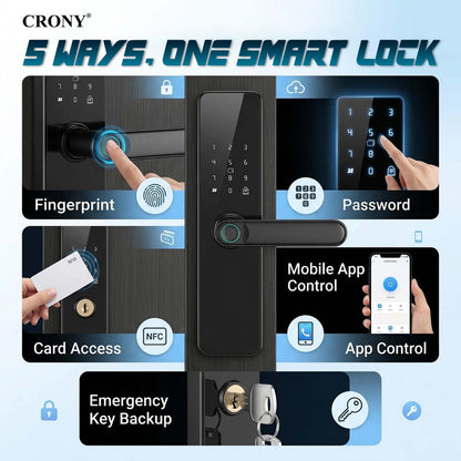 TAZEET JP-S2 Wi-Fi biometric smart door lock – image 2