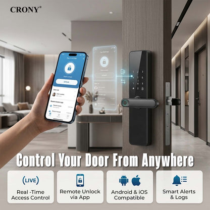 TAZEET JP-S2 Wi-Fi biometric smart door lock – image 7