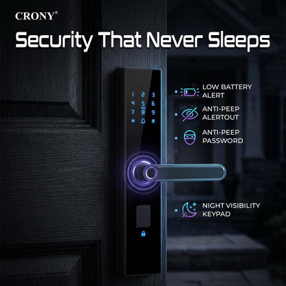 TAZEET MJ-18 Wi-Fi biometric smart door lock – image 6