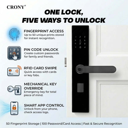 TAZEET MJ-18 Wi-Fi biometric smart door lock – image 7