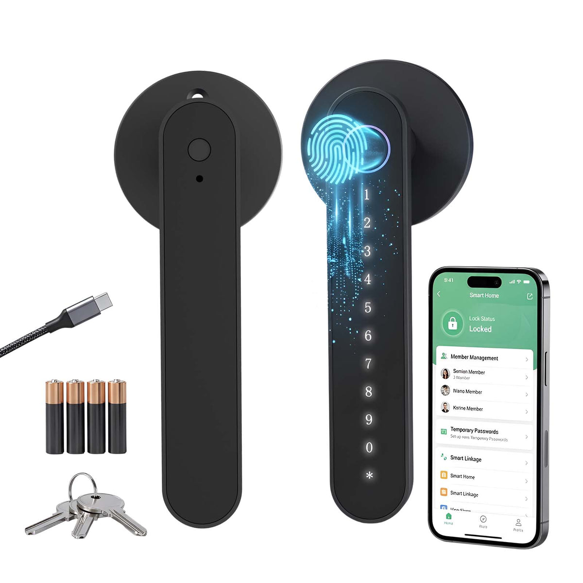 TAZEET MJ-S4-DD Bluetooth smart door lock – image 1