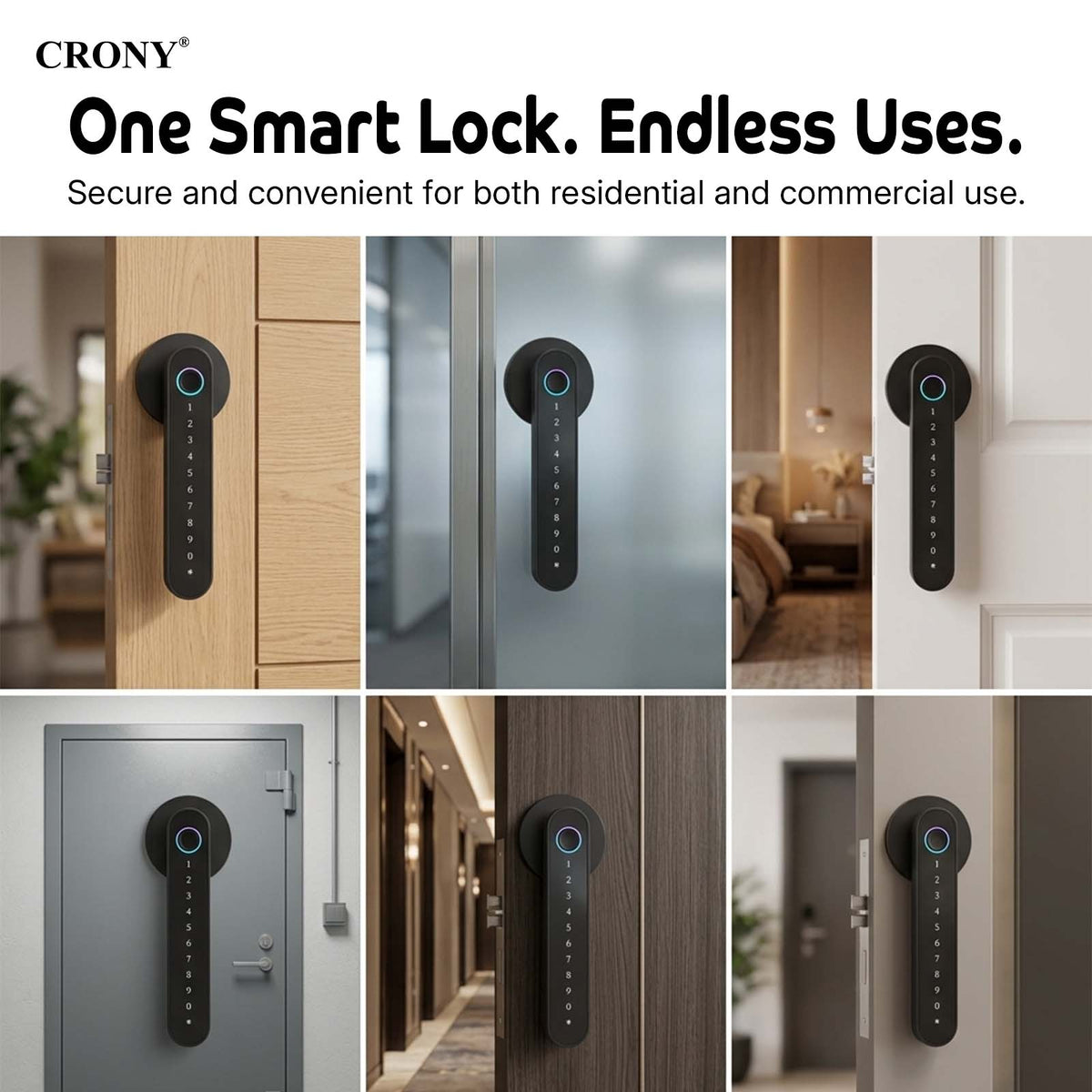 TAZEET MJ-S4-DD Bluetooth smart door lock – image 4