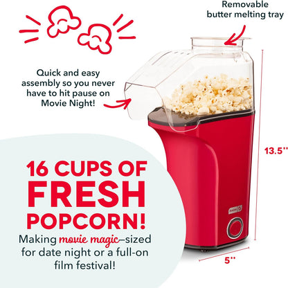 Tazeet Portable Popcorn Maker Machine - Lightweight, User - Friendly, and Oil - Free | Available Across UAE - Tazeet.com