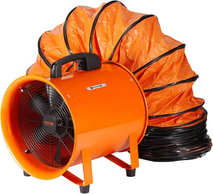TAZEET 10-inch portable ventilator fan with duct hose - main view