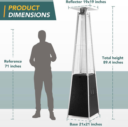 TAZEET pyramid propane patio heater with protective cover — gallery view 6