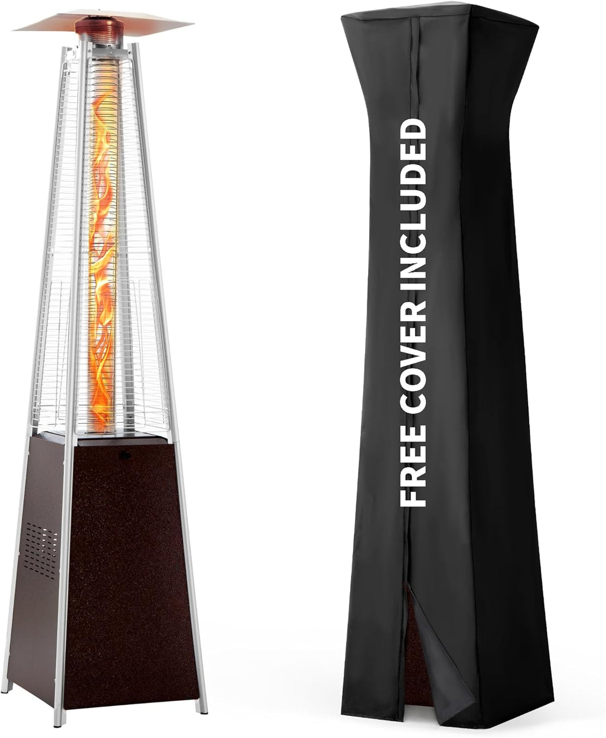 TAZEET pyramid propane patio heater with protective cover — gallery view 8
