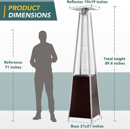 TAZEET pyramid propane patio heater with protective cover — gallery view 13