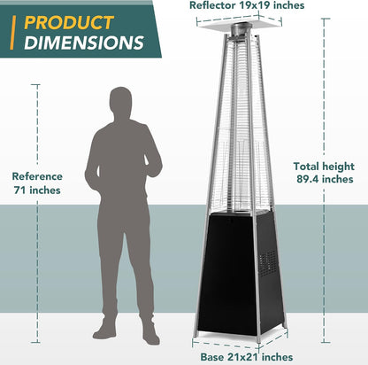 TAZEET pyramid propane patio heater with protective cover — gallery view 20
