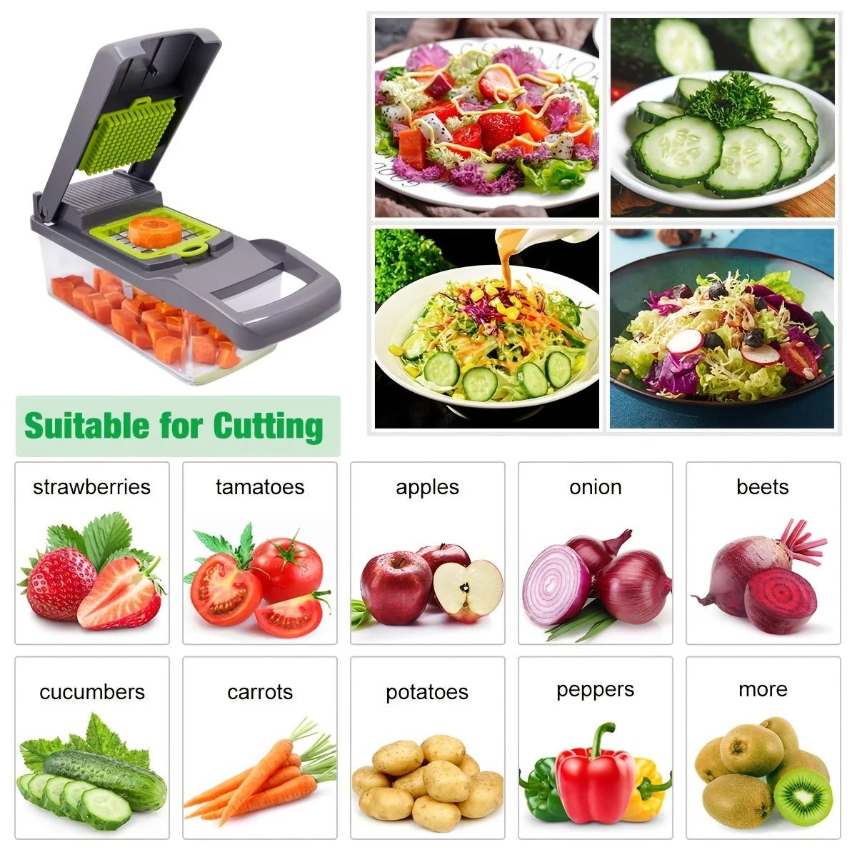 Tazeet Vegetable Cutter Chopper and Slicer - Tazeet.com