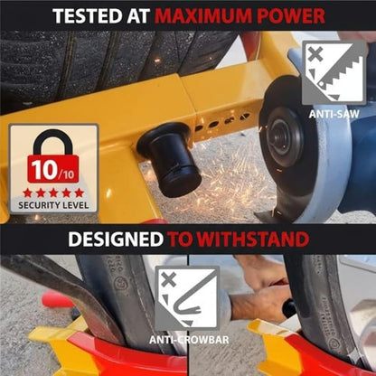 TAZEET tire clamp fitted to a vehicle wheel