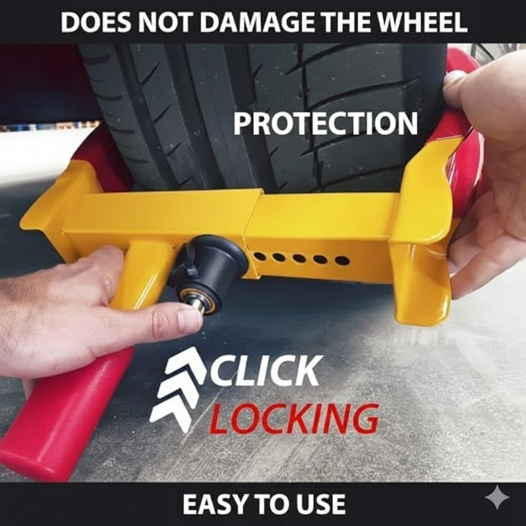 TAZEET wheel lock for cars trailers SUVs and motorcycles