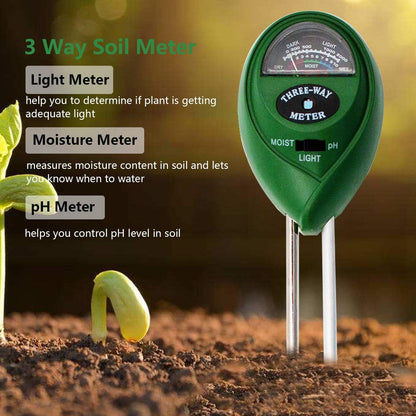 Title: Soil Moisture Meter - 3 - in - 1 Soil Test Kit for PH, Light & Moisture | Plant Tester for Home, Farm, Lawn, Indoor & Outdoor | No Battery Needed - Tazeet.com