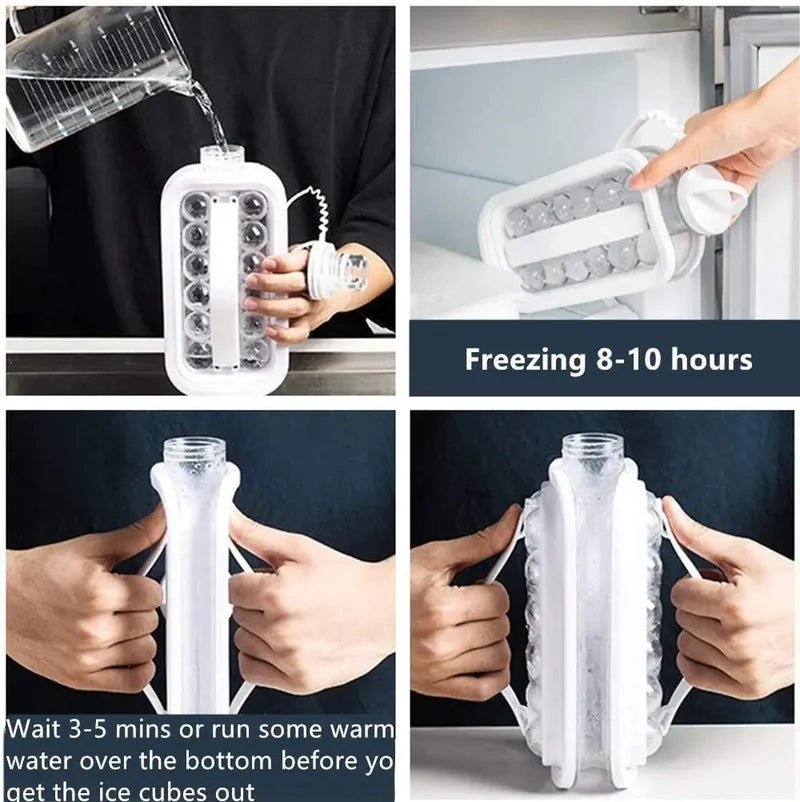 Two - in - One Ice Ball Maker and Water Bottle - Keep Your Drinks Cool and Refreshing - Tazeet.com