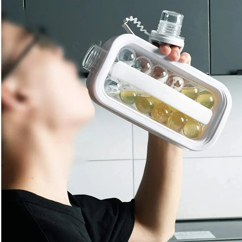 Two - in - One Ice Ball Maker and Water Bottle - Keep Your Drinks Cool and Refreshing - Tazeet.com