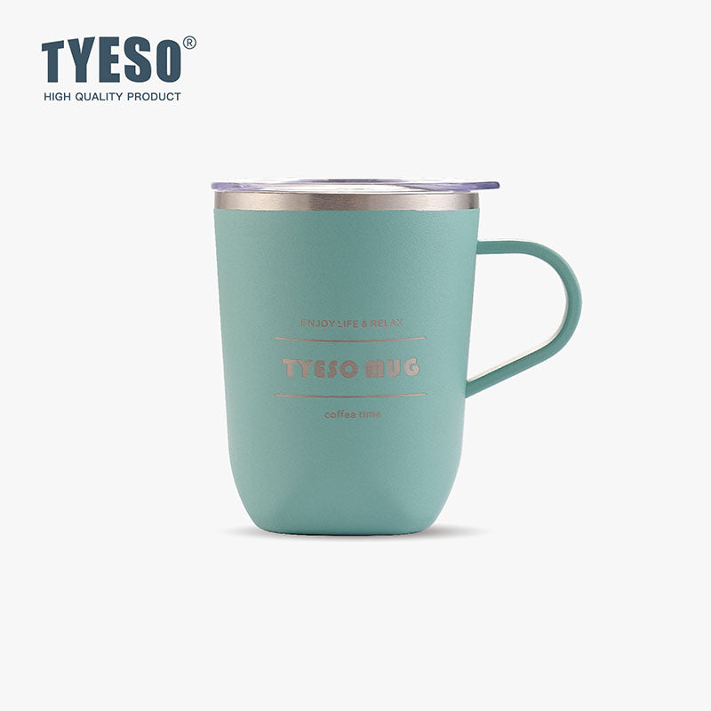 TYESO Vacuum Insulated Stainless Steel Coffee Mug with Handle - Durable, Leakproof, and Stylish Design for Hot & Cold Beverages