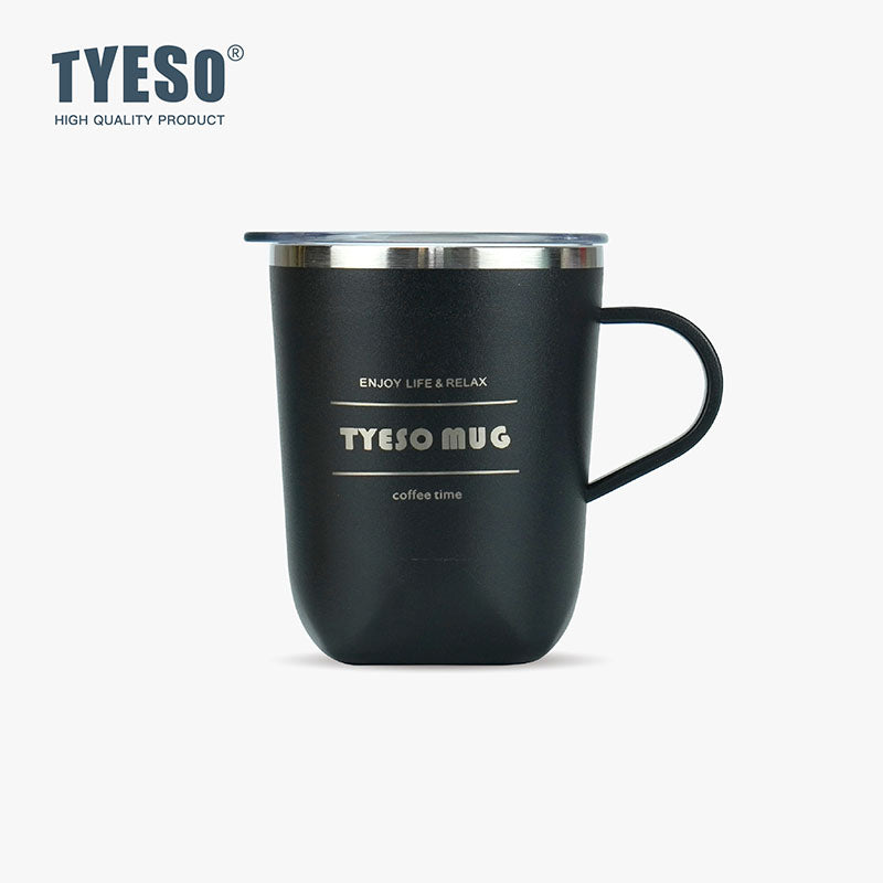 TYESO Vacuum Insulated Stainless Steel Coffee Mug with Handle - Durable, Leakproof, and Stylish Design for Hot & Cold Beverages