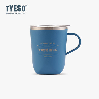 TYESO Vacuum Insulated Stainless Steel Coffee Mug with Handle - Durable, Leakproof, and Stylish Design for Hot & Cold Beverages